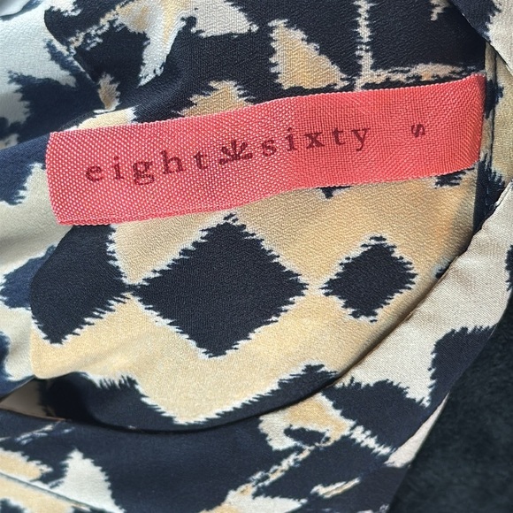 Eight Sixty Geometric Print Dress in Black and Cream - Picture 6 of 6